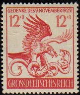 DEUTSCHES REICH 1944 ScottB246 Sello Nuevo Aguila y Serpiente Alemania