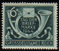 DEUTSCHES REICH 1944 ScottB288 Sello Nuevo Post Horn And Letter Cuerno Postal y Carta Alemania