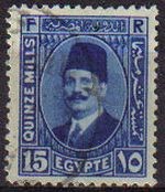 EGIPTO EGYPTO 1927 Scott 139 Sello Personajes Rey Fuad Usado