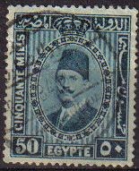 EGIPTO EGYPTO 1927 Scott 145 Sello Personajes Rey Fuad Usado