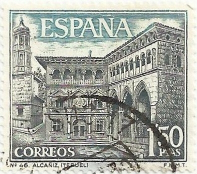 SERIE TURÍSTICA. Nº46. AYUNTAMIENTO DE ALCAÑIZ. EDIFIL 1935