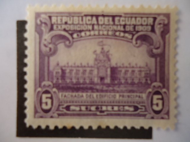 Republica del Ecuafdor. Exposición Nacional de 1909-Correos. Fachada del Edificio Principal.