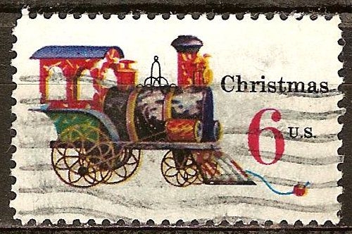 Navidad 1970.Locomotora de vapor de juguete.