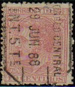 ESPAÑA 1879 202 Sello Rey Alfonso XII 10c Usado