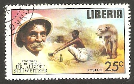 Centº del nacimiento del doctor Albert Schweitzer, leona