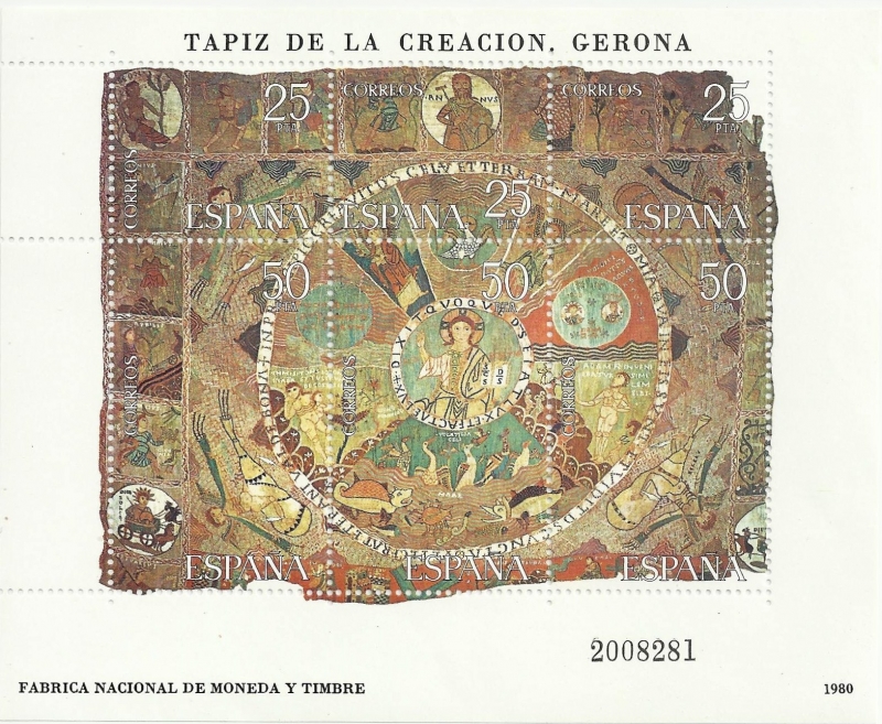 TAPÍS DE LA CREACIÓ, MUSEU CAPITULAR DE LA CATEDRAL DE GIRONA. EDIFIL 2591