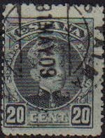 ESPAÑA 1901-5 247 Sello Alfonso XIII 20c. Tipo Cadete Usado