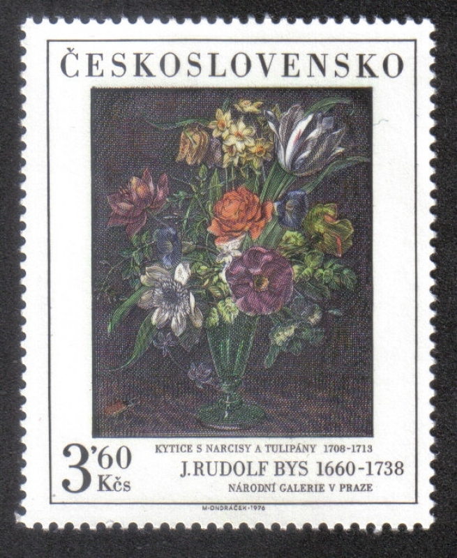 J.Rudolf Bys: Kytice s narcisy a tulipány 1708-1713
