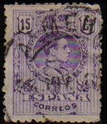 ESPAÑA 1909 270 Sello Alfonso XIII 15c. Tipo Medallón Usado