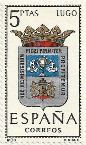 ESCUDOS DE CAPITALES DE PROVINCIA. III GRUPO. Nº30 LUGO. EDIFIL 1556