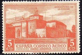 ESPAÑA 1930 548 Sello Nuevo Descubrimiento de América Correo Aereo Monasterio de la Rábida