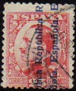 ESPAÑA 1931 598 Sello Alfonso XIII 25c. Sobrecargado Usado