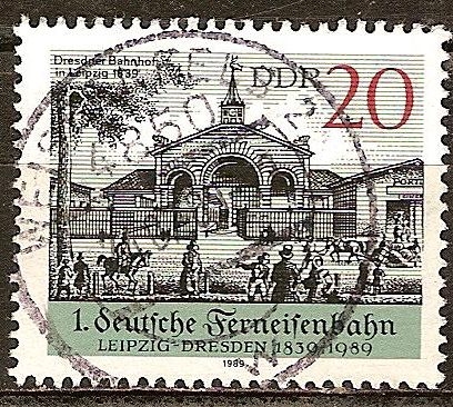 1. ferroviario alemán de larga distancia, Leipzig-Dresde 1839-1989 (DDR).