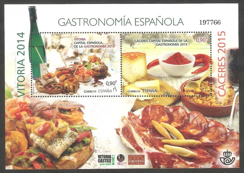 4942 - Gastronomía española, Vitoria 2014 y Cáceres 2015