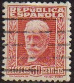 ESPAÑA 1932 669 Sello º Personajes Pablo Iglesias Republica Española 30c