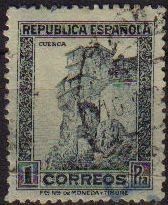 ESPAÑA 1933 673 Sello Monumentos Casas Colgadas de Cuenca usado