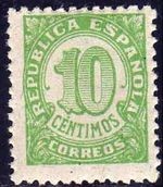 ESPAÑA 1938 746 Sello Nuevo Serie Cifras 10c