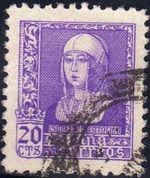 ESPAÑA 1938 855 Sello Isabel la católica 20c. Usado