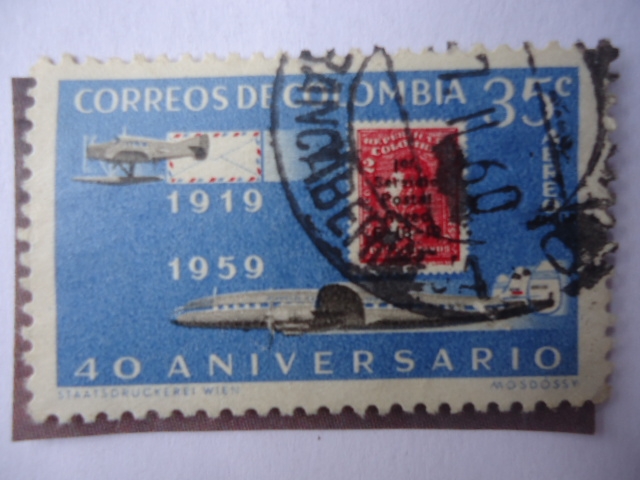 40 Aniversario del Correo de Colombia 1919-1959.