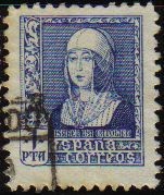 ESPAÑA 1938 860 Sello Isabel la católica 1pta. Usado