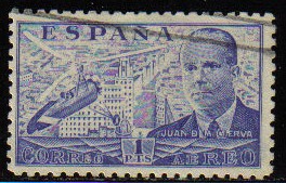 ESPAÑA 1941 944 Sello º Juan de la Cierva y Autogiro 1p