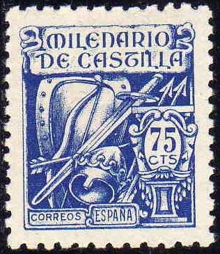 ESPAÑA 1944 979 Sello Nuevo Milenario de Castilla Armadura Fernan González