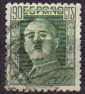 ESPAÑA 1946 1000 Sello º General Franco 90c