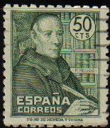 ESPAÑA 1947 1011 Sello Personajes Padre Benito J. Feijoo Usado