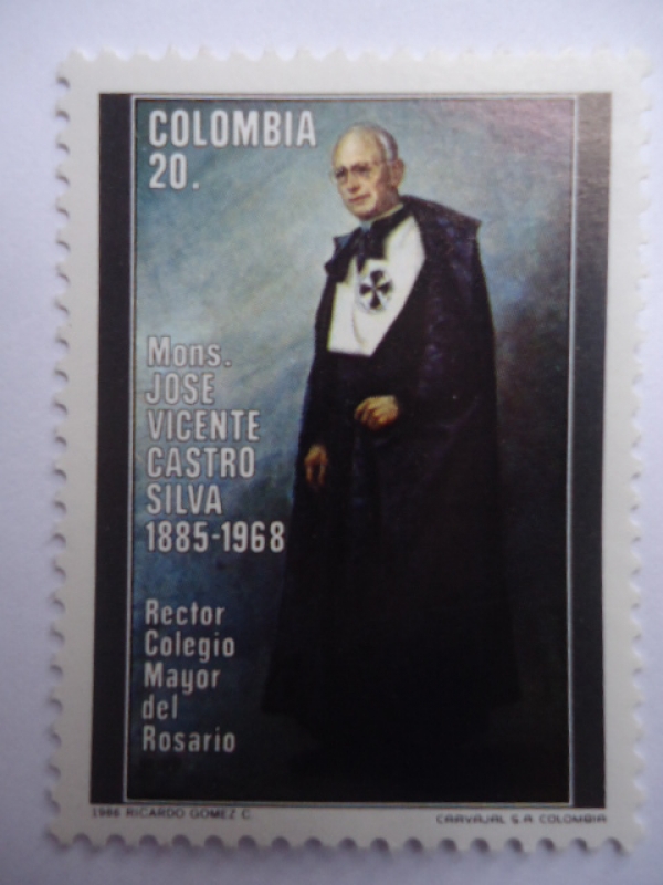 Monseñor José Vicente Castro  Silva 1885-1986 - Rector Colegio Mayor Del Rosario.,