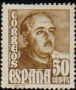 ESPAÑA 1948 1022 Sello Nuevo General Franco 50c Stamps