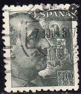 ESPAÑA 1949 1051 Sello General Franco 40c Usado