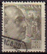 ESPAÑA 1949 1057 Sello General Franco 2p Usado