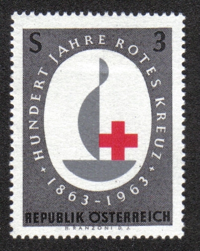 Insignia del Jubileo de la Cruz Roja y la inscripción