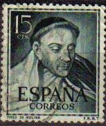 España 1950 1073 Sello º Literatos Tirso de Molina 15c Yvert823 