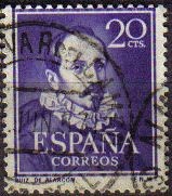 España 1950 1074 Sello º Literatos Ruiz de Alarcón 20c Yvert 824 