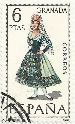 TRAJES TÍPICOS REGIONALES. GRUPO II. Nº 20. GRANADA. EDIFIL 1846.