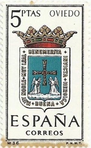 ESCUDOS DE CAPITAL DE PROVINCIA. GRUPO III. Nº 36. OVIEDO. EDIFIL 1562