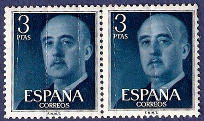 Edifil 1159 Serie básica Franco 3 doble (arrugas)