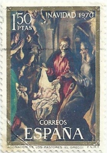 NAVIDAD 1970. LA ADORACIÓN DE LOS REYES MAGOS, DE EL GRECO. EDIFIL 2002