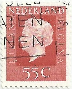 SERIE BÁSICA REINA JULIANA (1909-2004), DE PERFIL. VALOR FACIAL 55 Cent. YVERT NL 1035