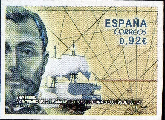 4848- V Centenario de la llegadade Juan Ponce de León a las costas de Florida.