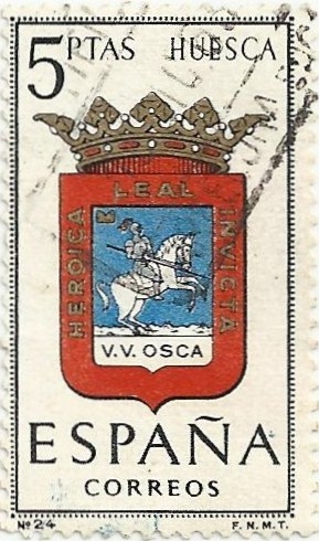 ESCUDOS DE CAPITAL DE PROVINCIA. GRUPO II. Nº 24. HUESCA. EDIFIL 1492