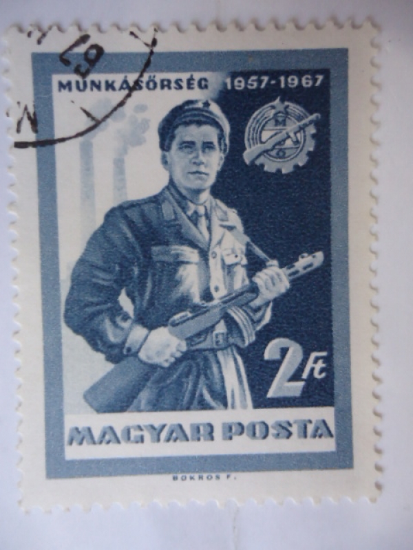 Brazalete Guardia de las Milicias Obreras - Munkasorseg 1957-1967.