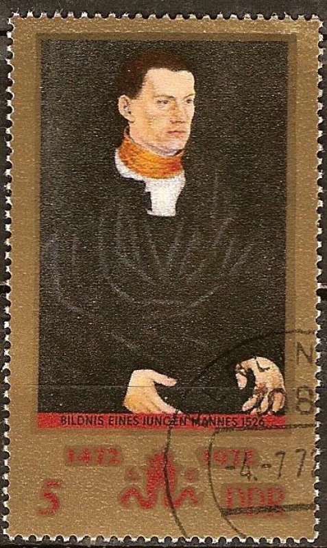 500a Cumpleaños Lucas Cranach (1472-1972). Retrato de hombre joven(DDR).