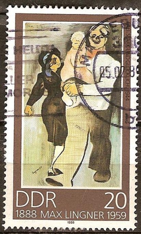 Nacimiento del Centenario de Max Lingner,1888-1959 (artista).Libre, fuerte y feliz-DDR.