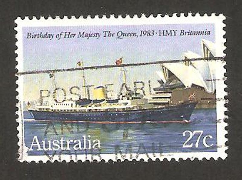 821 - Barco real britanico, en el puerto de Sydney