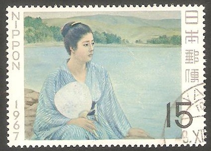 866 - El lago de  Seidi, pintura de Seiki Kuroda
