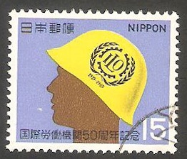  969 - 50 Anivº de la Organización Internacional del Trabajo, trabajador con casco de seguridad