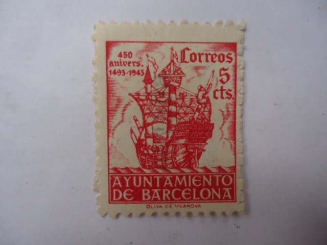 Ed:49 - 450 Universarios 1493-1943 - Ayuntamiento de Barcelona.