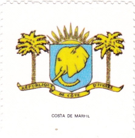 escudo-COSTA DE MARFIL   -sin valor postal